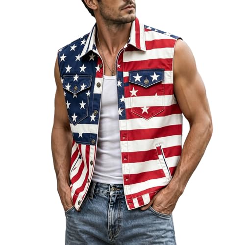 Gilet pour homme à rayures idéal pour la fête nationale en plein air