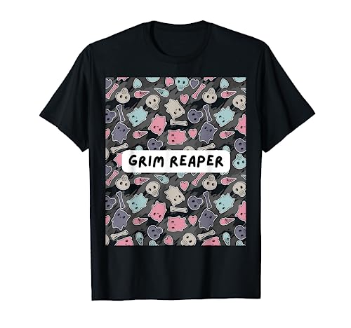 Triste Mietitore Morte Fantasmi Paranormale Cimitero Halloween Maglietta