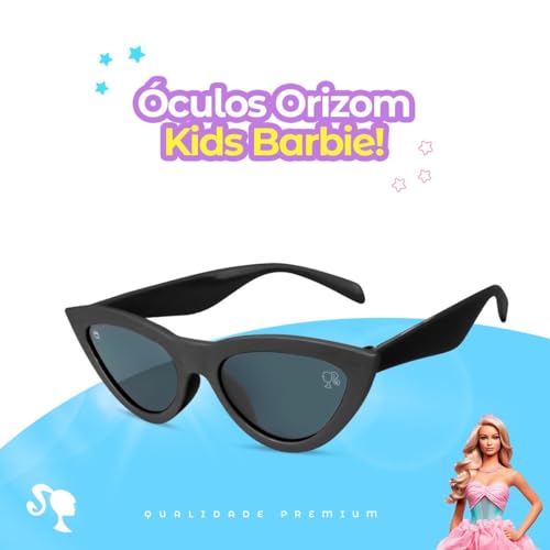 Óculos de Sol Feminino Estilo Gatinho Barbie Rosa Preto Lentes de Proteção UV Cores Clássicas Acessó