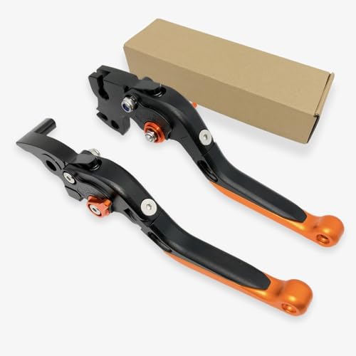 Texture opaca Generic Compatibile con KTM Duke 125 200 250 390 RC125 RC200 RC390 Leva freno e frizione in alluminio CNC, estensibili e regolabili, accessori (nero, arancione, arancione)