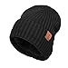 OZERO Winter Beanie Mütze,Thermo Strickmütze Laufmützen Wintermütze für Herren und Damen, 2, Schwarz(Dicker Faden)