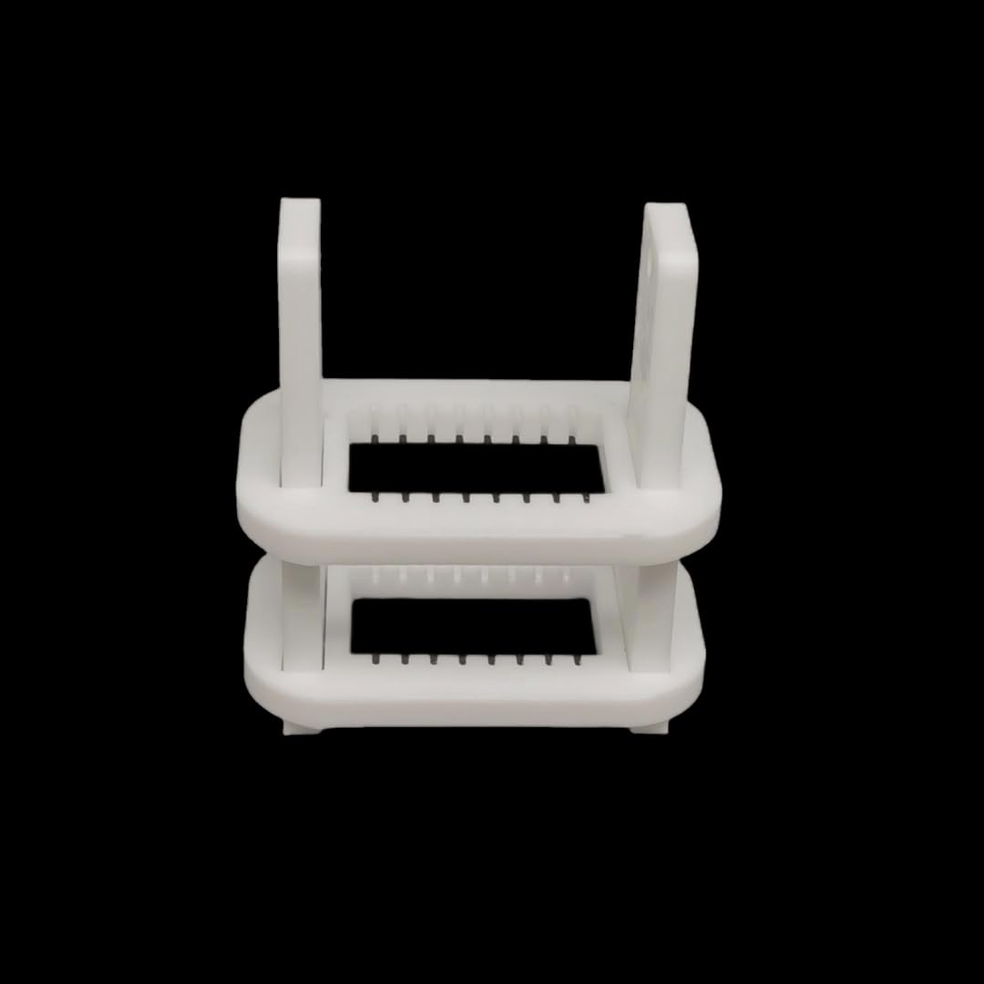 Estante de limpieza de PTFE for oblea de silicona y portaobjetos de vidrio, marco de limpieza de laboratorio Vertical de 5 ranuras, 1 unidad | For 5 Inches Wafers