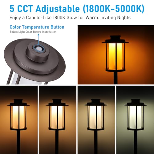 Image of LEONLITE 6-Pack 21.9 Inch 5CCT Low Voltage LED Landscape Path Lights 300LM