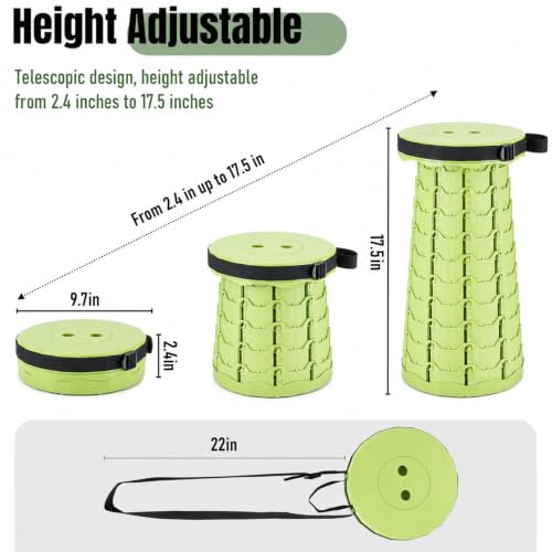 Image of Doseno Portable Stool for Adults, Collapsible Stool, Portable Seat,