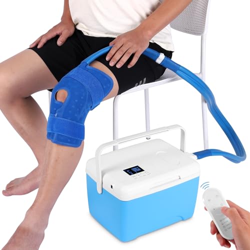 Image of Ice Machine for Joint Knee After Surgery | Wireless Remote & Temp Monitor | Power-Saving Mode & Adjustable Timer & 17H Cryotherapy, Cold Therapy for ACL /TKR /Sports Training, Replacement Compress Pad