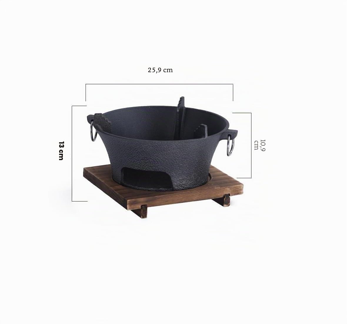 Parrilla de carbón de hierro fundido, estufa portátil de camping, parrilla de barbacoa portátil, pequeñas parrillas de carbón, estufa de camping - Hierro fundido, duradera (28 cm)
