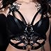 TWBQND Women's Punk Chest Belt Sexy Hollow Chest Chain PU Leather Body Chain Exotic Fashion Lingerie Bra Gothic Corset for Roleplay Club Party