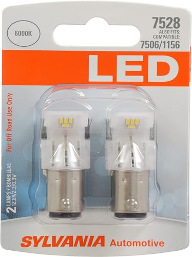 SYLVANIA - 7528 LED White Mini Bulb - Bright LED Bulb, Ideal for Daytime Running Lights (DRL) and Back-Up/Reverse Lights (Contains 2 Bulbs)