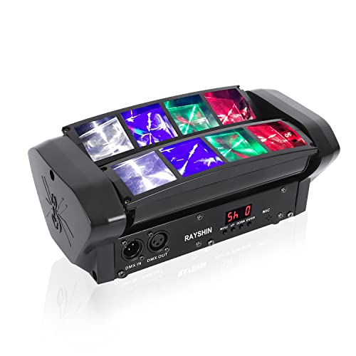 Lampe de scène LED à LED Spider Moving Head RGBW - Contrôleur de musique - Contrôleur Dj 512 Dmx - Lumière pour bar, club, fête, discothèque - Éclairage LED pour scène