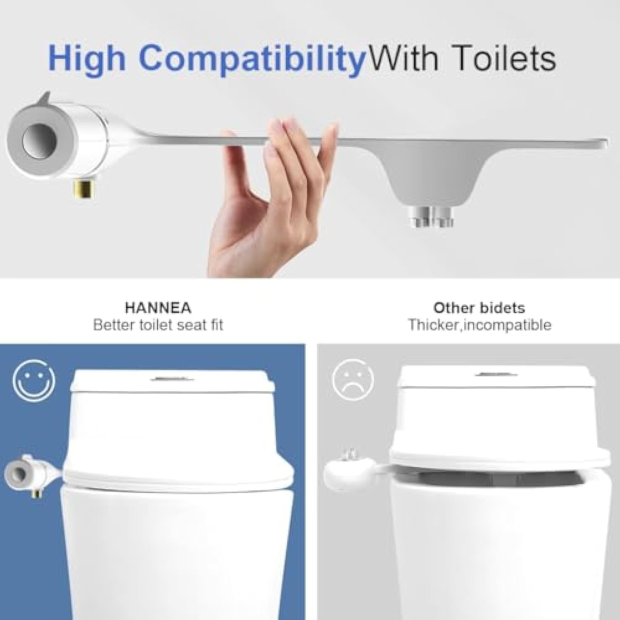 Toilet Bidet Spray Dual Nozzles Adjustable Pressure