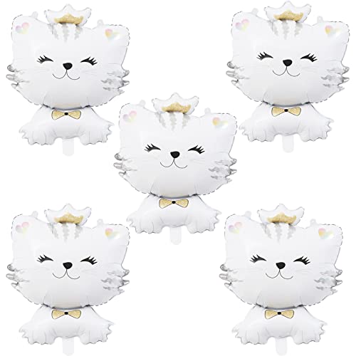 5Pcs Cat Foil Balloon Large Cute Cat Kitten Balloons For Birthday Baby Shower Wedding Kids Pet Themed Cartoon Party Decoration Supplies #TOP8