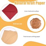 Zestaw 38 sztuk papieru listowego w linie i koperty, 9 lnianych kopert, 9 samoprzylepnych pieczęci woskowych i 20 arkuszy papieru listowego A5, na list miłosny, wesele, urodziny, kartki z życzeniami