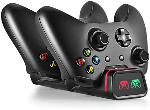 Dock Charger Station for Xbox One/Xbox One S/Xbox one X Twin Charging with 2 Rechargeable 800 mAh Batteries and USB Cable for Xbox One Wi-fi Controller