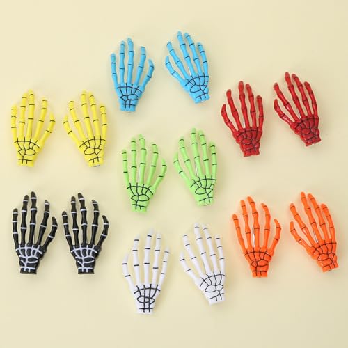 20 Stück (10 Paar) Langhaar-Hundehaar-Accessoires, Totenkopf, Geister-Hand-Schädel, Haarspange für Hunde, Halloween, Yorkie, Malteser, zottelige Hunde, Fellpflege-Zubehör, 10 Farben
