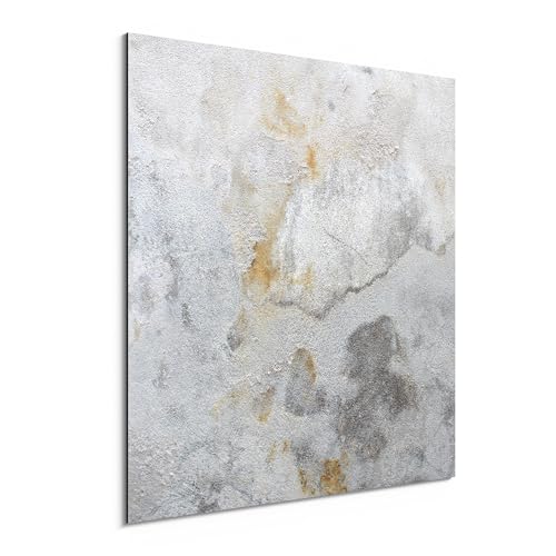 DEQORI Alu-Dibond Cuadro de yeso de color pastel blanco con impresión, 30 x 30 cm, compuesto de aluminio, moderno mural para interiores y exteriores, con fuerte efecto de imagen y montaje fácil