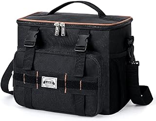 Lekesky 15L Lunch Bag for Men Large Insulated Lunch Box Bag Leakproof Lunch Tote Bag for Adult Men Work Tactical Office, Black