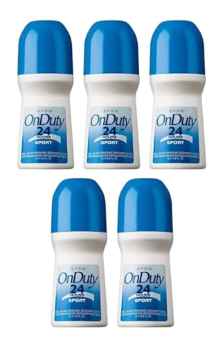 On Duty 24 Hours Sport Roll-on – Long-lasting Antiperspirant Protection – Fresh Scent – 2.6 oz (Pack of 5)
