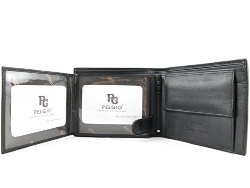 Pelgio Genuine Stingray Skin Leather Bifold Wallet Black #TOP6