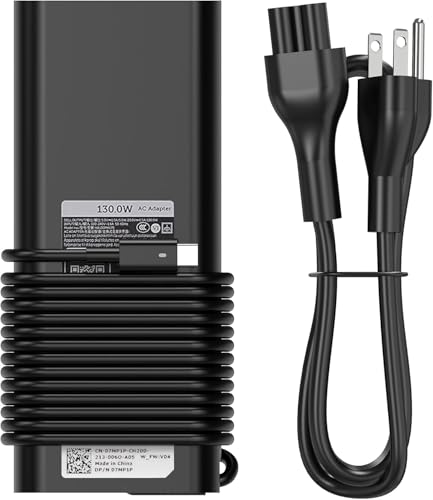 BULL-TECH Replacement for Dell 130W Laptop Charger USB C Type C Slim AC Power Adapter for Dell Xps 17,Precision 5550 5530 2in1,XPS 15 2in1 9575，Latitude 7410 7310 7210 9410 9510 5420 5520 5510