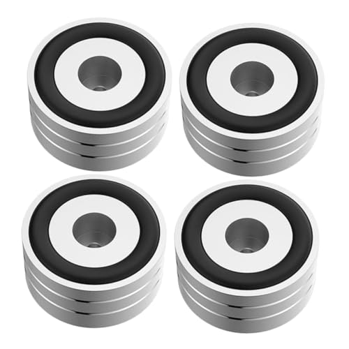 HOMOCONO Pieds Isolants en Alliage D'aluminium avec Coussinets Antidérapants en Caoutchouc pour Haut-parleurs, des Vibrations, 4 Pièces 40mm x 20mm, Usage Audio Professionnel Et Domestique