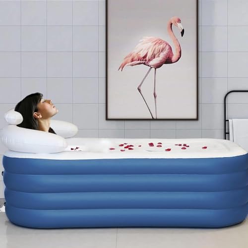 VG PLUS, Banheira Ofurô Inflável Adulto Dobrável 120l Com Bomba Elétrica Bivolt Vg Plus Azul