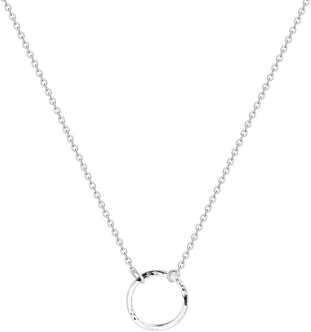 Pendant Necklace Gold Choker Layered Coin Open Karma Circle Full New Crescent Moon 14K Gold Plated Dainty Simple Moon Phase Jewelry for Women Gift