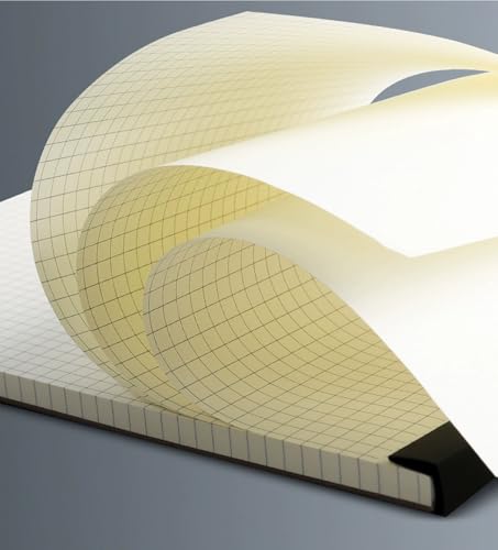 Grid Paper Pads, White Quad Graph Paper Pads, Quadrille Pad, 5x5 (5 Squares per inch) Cardboard Back