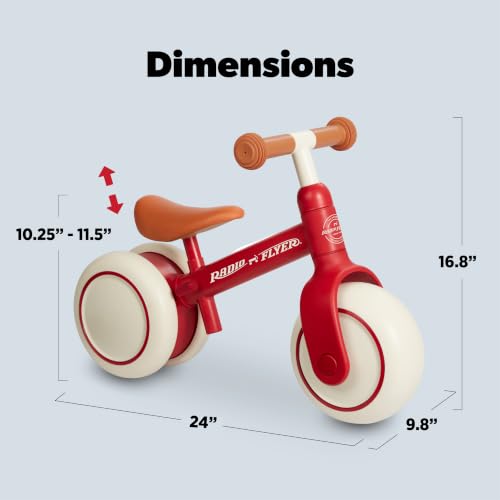 Image of Radio Flyer Steady Start Balance Bike, for Kids Ages 1-3, Red