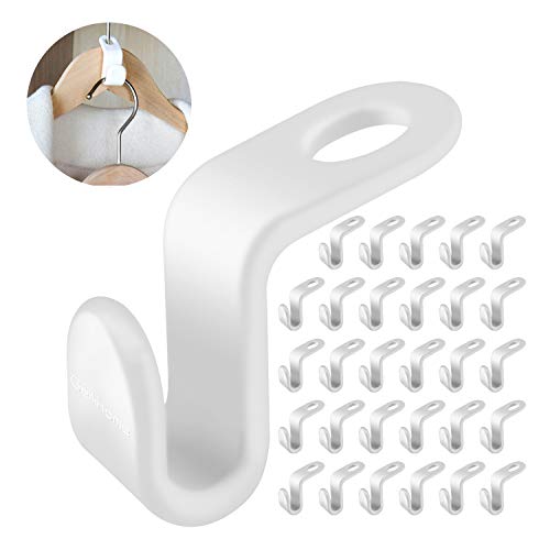 Geilihome Clothes Hanger Connector Hooks, 60Pcs Cascading Clothes Hangers for Heavy Duty Space