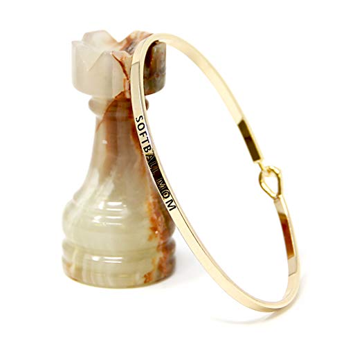 By You Sports Mom Inspirational Messages Engraved Thin Bangle Hook Bracelets  thumb #3