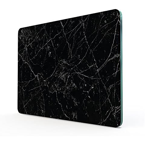 DESTALYA Chopping Board Tempered Glass 11.8’’ x 15.7’’ | Heat Tolerant Shatter Resistant Cutting Board | Black Marble Pattern Decorative Tray for Kitchen (Black L) Cover