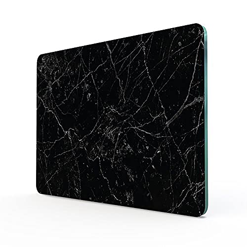 DESTALYA Cutting Board Tempered Glass - 30 x 40 cm Counter with Black Marble Pattern - Heat Tolerant Shatter Resistant Chopping Board - Decorative Tray for Kitchen ( Black L) Cover