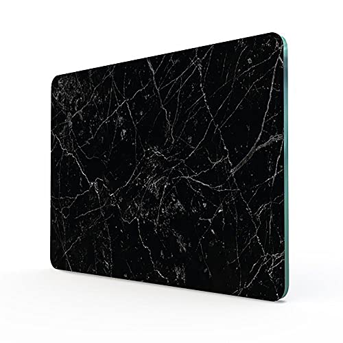 black glass cutting board - DESTALYA Cutting Board Tempered Glass - 11.8'' x 15.7'' Counter with Black Marble Pattern - Heat Tolerant Shatter Resistant Chopping Board - Decorative Tray for Kitchen (Black L)