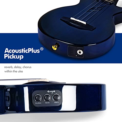 Ukulélé ténor 26 pouces (placage d’acajou 3 pièces usiné CNC) avec micro Acoustic Plus (Enya EUT-Feather BL) - Les Beatles, Paul McCartney, John Lennon, RIngo Starr, George Harrison Ukulélé ténor 26 pouces (placage d'acajou 3 pièces usiné CNC) avec micro Acoustic Plus (Enya EUT-Feather BL) – Image 7