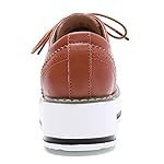 DADAWEN Women's Platform Lace-Up Wingtips Square Toe Oxfords Shoe - Image 5
