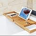 Produktbild chivalrylist bamboe Badewanne Caddy & Laptop Bett Schreibtisch2 in 1 innovatives Design verwandelt extra große Bambus Badewanne Tablett zu Bett Tablett
