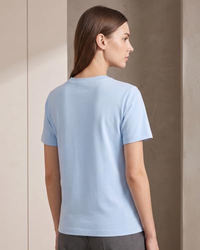 Image of NOBERO 100% Cotton T-Shirts for Women Stylish | Regular Fit | Solid T Shirts for Women 180 GSM Combed Cotton | Crew Neck Half Sleeve