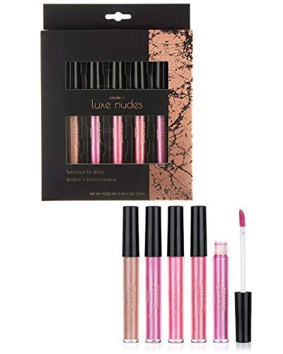 Colorco Expressions 5Pc Luxe Nudes Luxurious Lip Gloss Set Of 5 Collection - Brilliant Shea Butter Lip Moisturizer, Metallic Finish Berry Hue Aesthetic Makeup For Women #TOP4