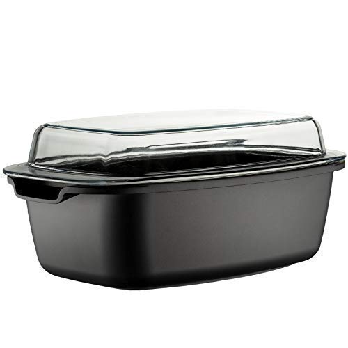 Style'n Cook - Cacerola Cuadrada (Aluminio Fundido, 32 cm), Color Negro