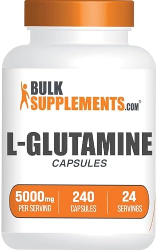 BULKSUPPLEMENTS.COM L-Glutamine Capsules – Glutamine Supplement, L Glutamine 5000mg, L Glutamine Pills – Gut Health & Recovery, Gluten Free, 10 Capsules per Serving, 240 Capsules