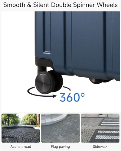 LUGGEX Carry On Luggage 22x14x9 Airline Approved, 100% PC Hard Shell Travel Suitcase with Smooth Spinner Wheels TSA Lock, 20 Inch, Black4