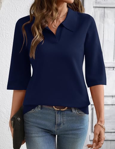 Rapbin Summer Sweaters for Women Lightweight Knit Trendy Tops Dressy Casual — view 2