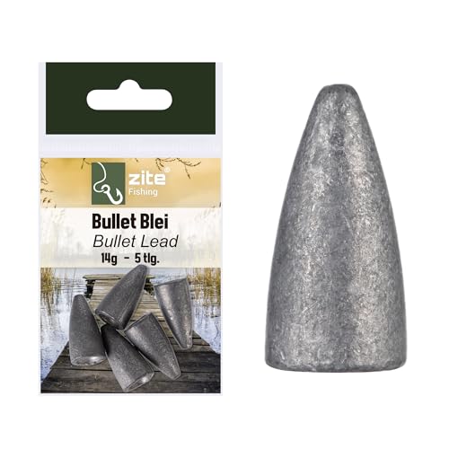 Zite Fishing Bullet Blei Angelgewichte Verschiedene Größen 3,5-14g ideal für Barsch & Zander (14)