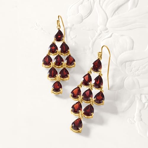 Image of Ross-Simons Gemstone Chandelier Earrings in 18kt Gold Over Sterling