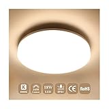 Airand 4000K Ceiling Lights LED Flush Mount 18W Ceiling Lamps 9.5 Inch Flush Ceiling Light Fixture for Kitchen Bathroom Hallway Stairwell, 1650 Lumens, Waterproof IP44, 80Ra (Bright White)