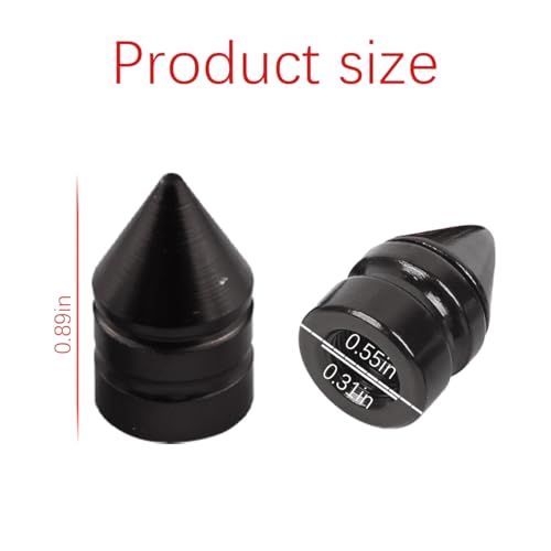 LKAHG Car Tire Valve Stem Caps, 8PCS Aluminum Alloy Spike Vehicle Tire Wheel Stem Cover Set, Dustproof Waterproof Auto Tire Trim Accessories, Universal for Trucks, Bicycles, Motorcycles (Black)