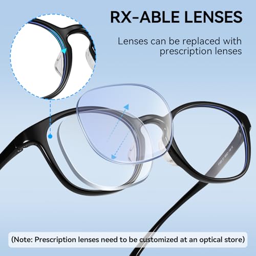 Image of Dollger Blue Light Blocking Glasses For Woman Men Retro Oval Computer BlueLight Glasses Clear Lens Non-Prescription