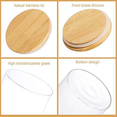 4 Pack Glass Jars With Airtight Bamboo Lids, (Dabacc) Glass Kitchen Canisters Clear Container For Food Storage Of Dry Goods, Cookie, Candy, Spices, Coffee Beans And More, 18.6 Oz #TOP3