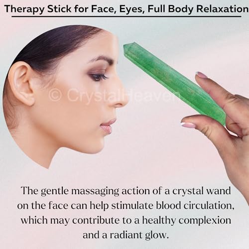Image of Green Strawberry Quartz Crystal Wand - Pointed Crystal Wand for Energy Healing, Chakra Balancing, Meditation and Home Decor - Crystals and Healing Stones for Gift