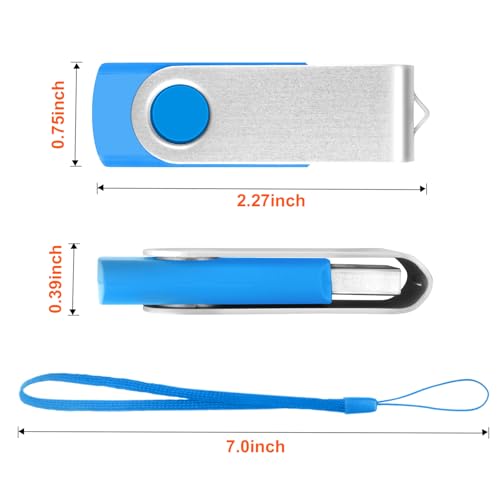 Image of 8GB Flash Drive 20 Pack, Bulk USB 2.0 Flash Drives 8GB Memory Stick with 360 Metal Rotatable Cap & Lanyard, Colorful Thumb Drives USB Drive for Data Storage, Perfect for Students, Office, Family Use